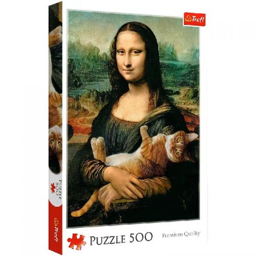 Пазлы "Мона Лиза и дремлющий кот", 500 элементов (Trefl)