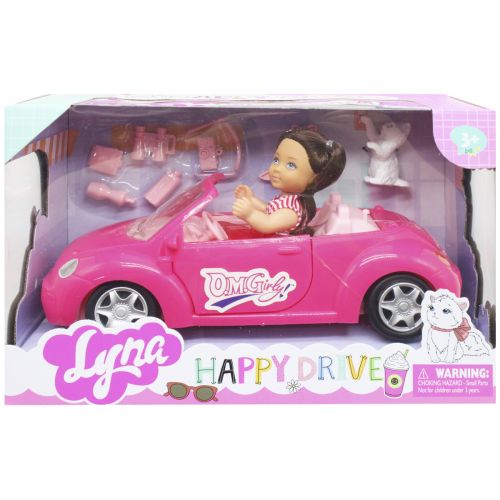 Ігровий набір "Лялька Лія в авто", рожевий (MiC)