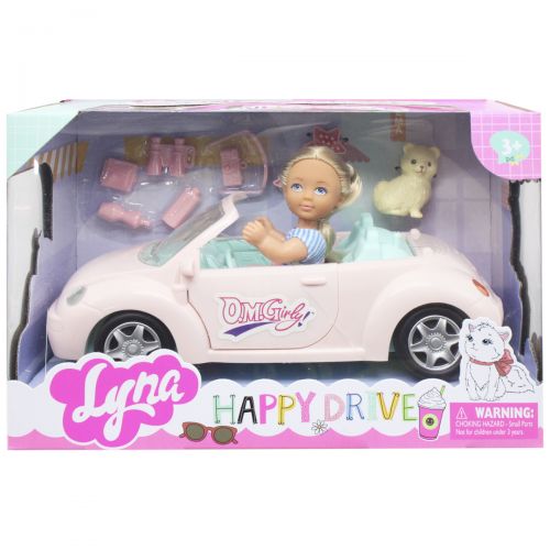 Ігровий набір "Лялька Лія в авто", світло-рожевий (MiC)
