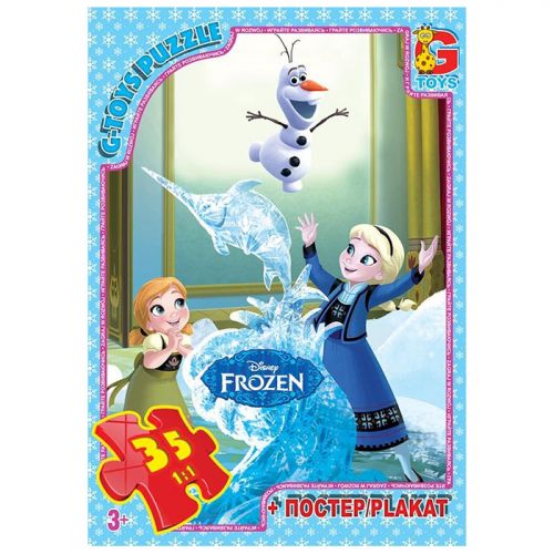 Пазл "Frozen", 35 элементов + плакат (Gtoys)