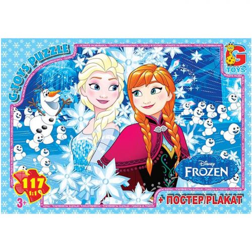 Пазлы "Frozen", 117 элементов + плакат (Gtoys)