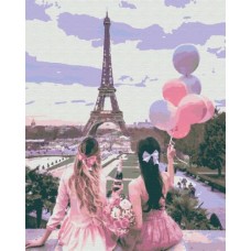 Картина по номерам "Подружки в Париже"