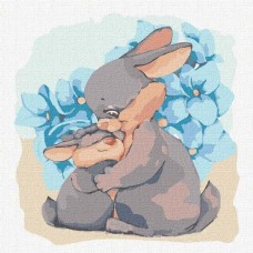 Картина по номерам "Зайчонок и мама" ★★★
