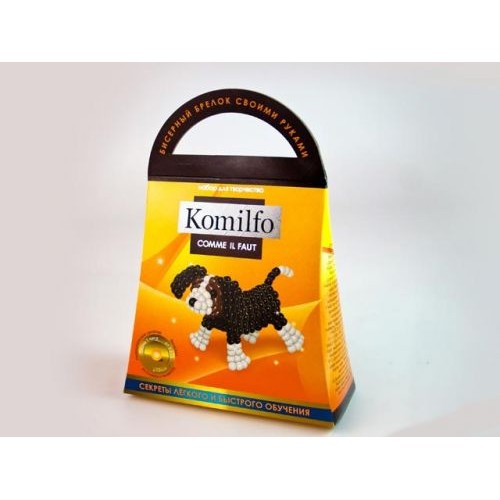 Набір для творчості "Komilfo: Бісерний брелок Собачка" (Dankotoys)