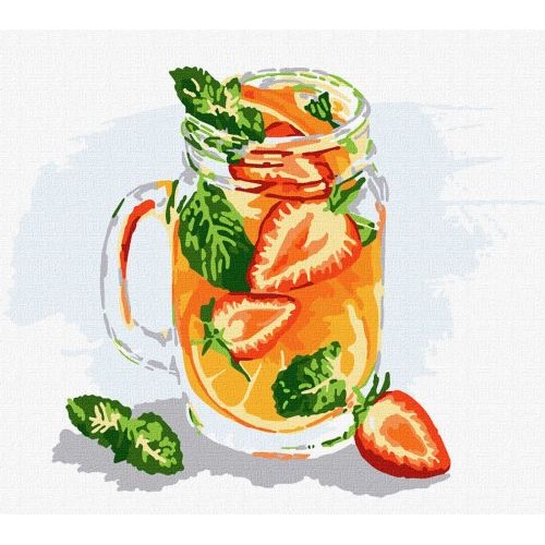 Картина по номерам "Апельсиновый коктейль" ★★★ (Идейка)