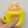 Игрушка антистресс "Кошка в чашке" желтая (MiC)