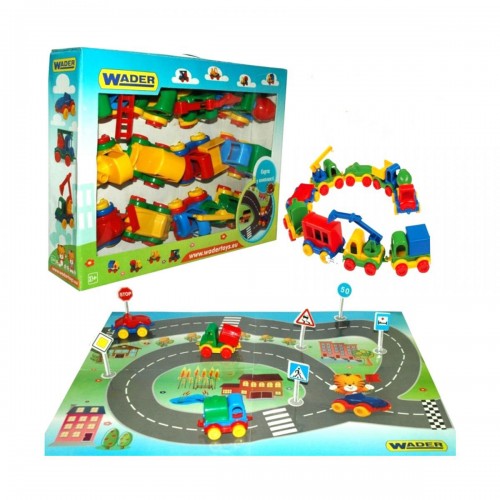 Набір машинок (12 шт) та карта