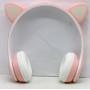 Навушники бездротові "Cat" (рожевий) (MiC)