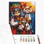 Картина по номерам "Семья котиков-казаков" 40x50 см (Brushme)