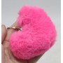 Брелок Сердце меховое яскраво-рожевий (MiC)