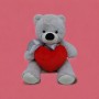 Мʼяка іграшка "Ведмедик з серцем", сірий, 30 см (Селена)