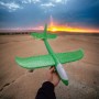 Пенопластовый самолет пенолет, 48 см, со светом (зеленый) (MiC)