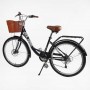 Велосипед міський Corso «Polaris» 26`` PS-36620 + КОШИК БАКЛАЖАНОВИЙ, сталева рама 16.5``, Shimano 7 швидкостей, корзина, багажник (Corso)