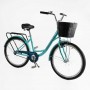Велосипед городской Corso «TRAVEL» 26" односкоростной, стальная рама 16.5", корзина, багажник (Corso)