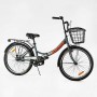 Велосипед складной Corso 24'' Advance односкоростной, складная стальная рама 14'', корзина, багажник (Corso)