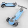 Самокат триколісний D-0885 Best Scooter, БЛАКИТНИЙ, складане алюмінієве кермо, 3 колеса PU зі світлом, d = 120*35 мм (Best Scooter)