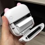 Термопринтер "Котик", чорно-білий колір друку, Bluetooth, USB-кабель, рулон термопаперу (блакитний) (MiC)