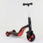 Самокат 3в1 (1) Best Scooter, самокат-велобіг-велосипед, ЧЕРВОНИЙ, світло, 8 мелодій, колеса PU, переднє колесо d = 20см, задні d = 11см (Best Scooter)