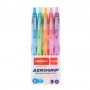Ручка кулькова автом. Aerogrip-3, набір 5 кольорів (асорті) (UNIMAX)