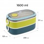 Ланчбокс двойной с наполнением 1600 мл, синий (Kite)