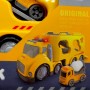 Вантажівка автовоз пожежна з машинкою, технікою, світло, звук (ЖОВТА) (YA HANG TOYS)
