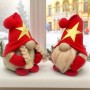 Мʼякі іграшки "Сімʼя гномів", Hand Made (комплект: 2 гнома висотою 26 см), червоні (MiC)