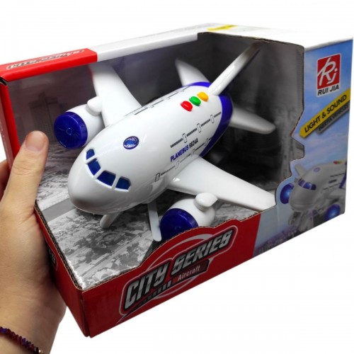 Літак інерційний, озвучений, зі світлом (RUI JIA) Літак інерційний, озвучений, зі світлом (RUI JIA)