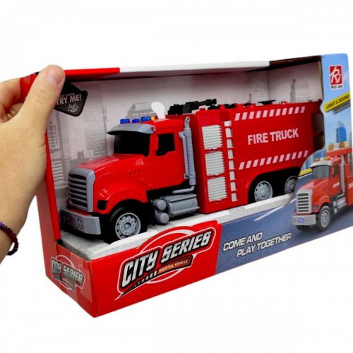 Машина інерційна "Пожежна" озвучена, зі світлом, в коробці (29,5x11x17,5 см) (RUI JIA) Машина інерційна "Пожежна" озвучена, зі світлом, в коробці (29,5x11x17,5 см) (RUI JIA)
