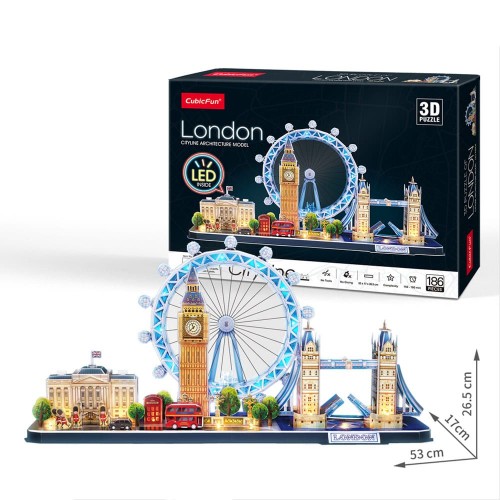 CubicFun Трехмерная головоломка-конструктор CITY LINE с LED подсветкой Лондон, L532h (Cubic Fun) CubicFun Трехмерная головоломка-конструктор CITY LINE с LED подсветкой Лондон, L532h (Cubic Fun)