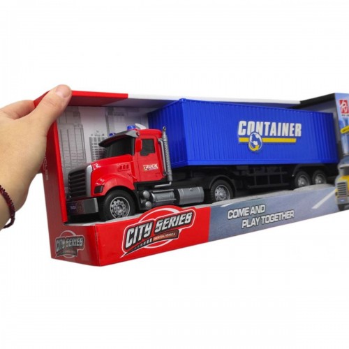 Машина вантажівка, інерційна, озвучена, зі світлом, в коробці (44,6x10x16,6 см) (MiC) Машина вантажівка, інерційна, озвучена, зі світлом, в коробці (44,6x10x16,6 см) (MiC)