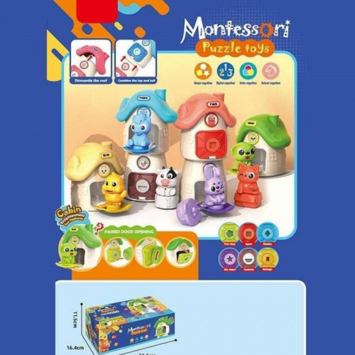 Логическая игра Монтессори, 6 домиков, размер 10х7.5х10 см, 6 животных, цвета, названия, цифры, надписи на английском языке, открывается дверца, в коробке (MiC) Логическая игра Монтессори, 6 домиков, размер 10х7.5х10 см, 6 животных, цвета, названия, цифры, надписи на английском языке, открывается дверца, в коробке (MiC)