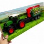 Трактор іграшковий (довжина з причепом 49 см, рухомі елементи, інерція, причіп, 2 фігурки тварин) в коробці - 53х16х22 см (MiC)