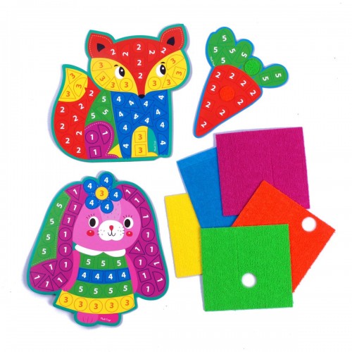 Набір для творчості з плюшевою мозаїкою "Зайченя та Лисиця" (Vladi Toys)