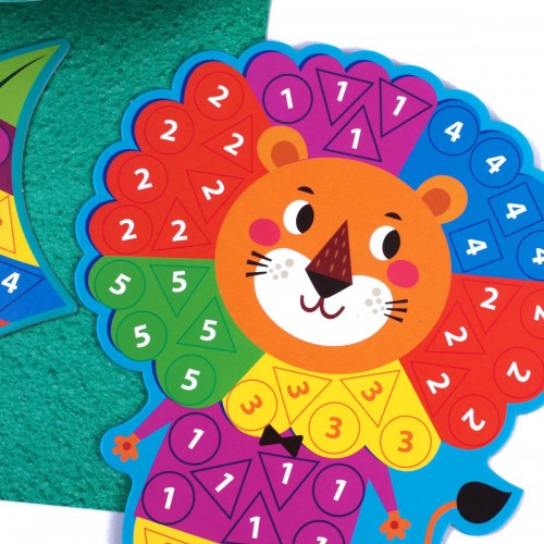 Набір для творчості зі плюшевою мозаїкою «Лев та Крокодил» укр (Vladi Toys)