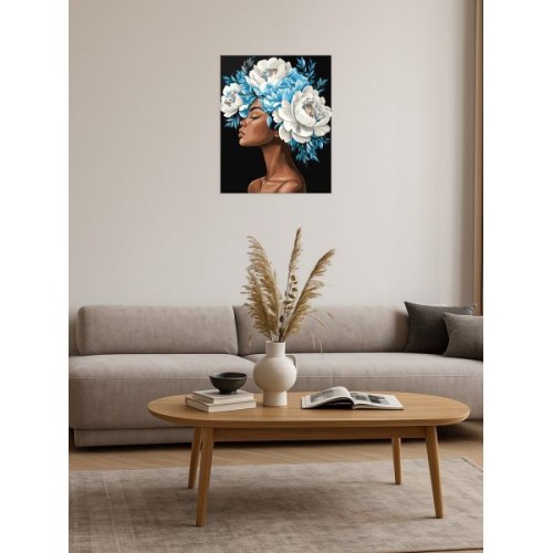 Картина по номерам - "Голубая гармония" с красками металлик extra ©victoria_art___, 40х50см (Ideyka)