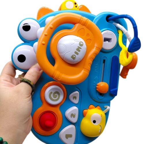 Бизиборд в коробке "Динозаврик" (бирюзовый) (MiC)