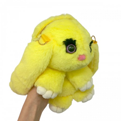 Мʼяка іграшка-рюкзак "Кролик" (ЖОВТИЙ) 25 см. (Копиця)