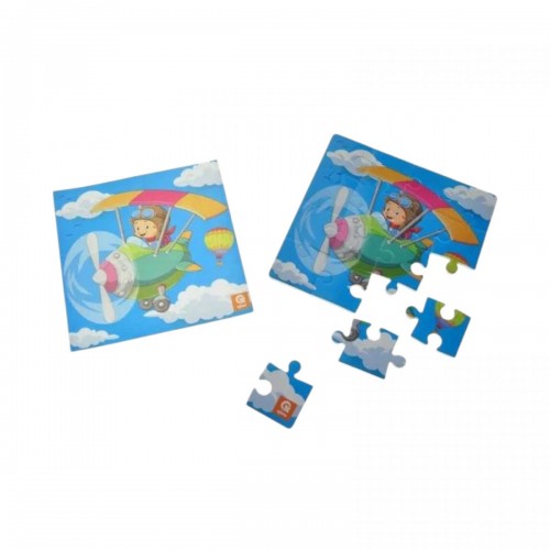 Пазлы фомовые магнитные - 16 элм "Юный пилот" (qbee)