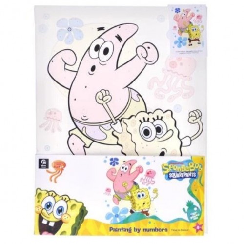 Картина по номерах 30х40 см "Губка Боб: Час танцювати!" (qbee)