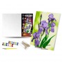 Картина по номерах 40х50 см "Іриси" з деревʼяною підставкою (qbee)