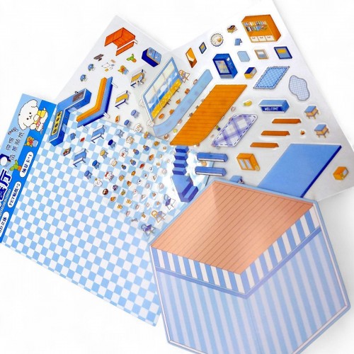 Наклейки Румбокс 2в1 (ГОЛУБЫЕ) (MiC)