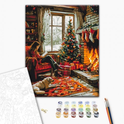 Картина по номерам "Затишок зимового вечора" 40x50 см. (Brushme)