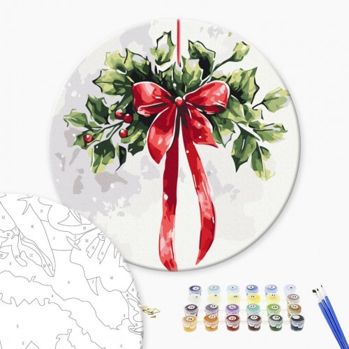 Картина по номерам "Рождественская омела" 30x30 см. (Brushme)