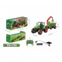 Трактор на радиоуправлении длина 42 см, масштаб 1:24, резиновые шины, подвесное оборудование, прицеп, 3 куска древесины, аккумулятор 3.7 V, пульт управления, в коробке (MiC)