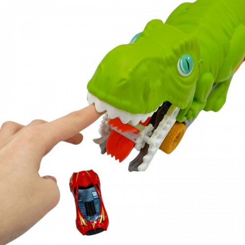 Трейлер-монстр-паркінг динозавр з метал.машинками(2шт.) кор.32*11*12 см. (MiC)