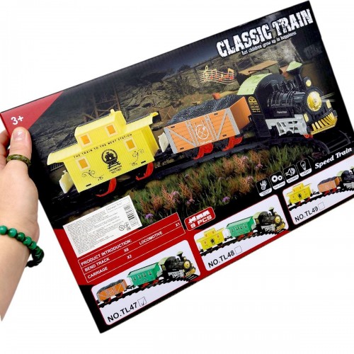 Залізниця (звук, підсвічування, 2 вагони, в коробці 41,5х6х27,5 см) (MiC)