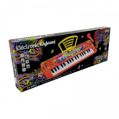 Пианино 37 клавиш, микрофон, звуковые эффекты, в коробке (MiC)