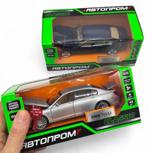 Машина мет. 1:34 BMW 760 LI, батар.,світло,звук,відкр.двері,кор. 18*9*8см (Автопром)
