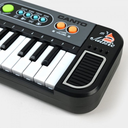 Синтезатор пианино, звуки, радио, регулировка громкости, микрофон, в коробке (HESEN TOYS)