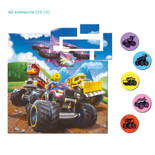 Магнітний пазл на 40 елементів «Колеса» (Dodo)